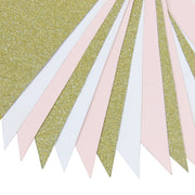 pink and white flag garland, view 6 - MRSLM