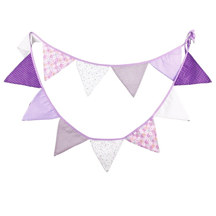 colorful cotton flags party banner, view 3 - MRSLM