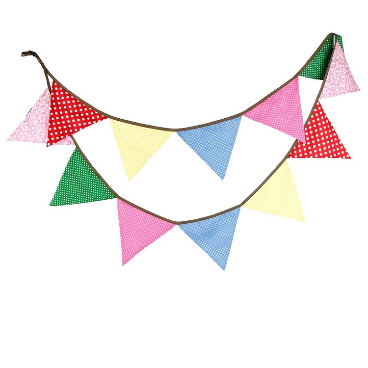 colorful cotton flags party banner, view 14 - MRSLM