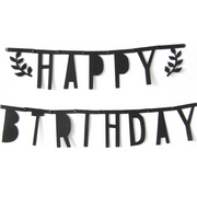 black happy birthday party garland - MRSLM