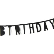 black happy birthday party garland, view 4 - MRSLM
