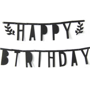 black happy birthday party garland, view 2 - MRSLM