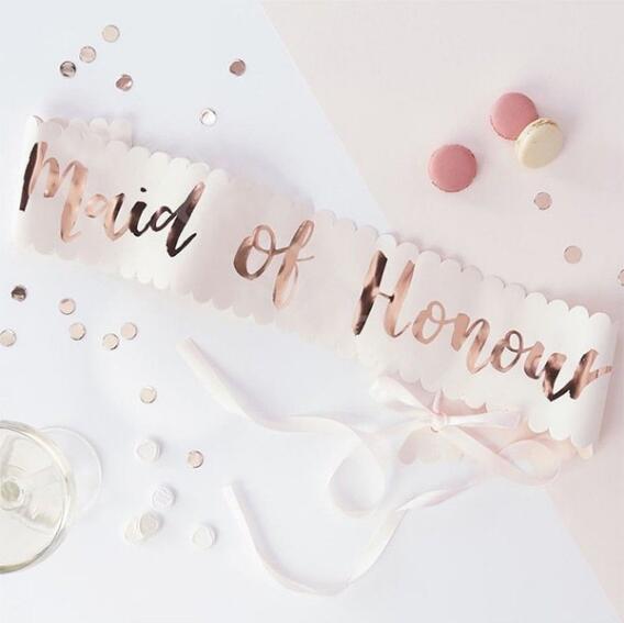 rose gold bachelorette sash, view 4 - MRSLM