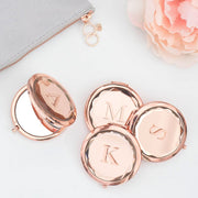 Decorative rose gold compact mirror, view 3 - MRSLM