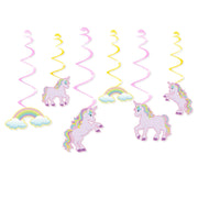 rainbow unicorn party ceiling swirls, view 2 - MRSLM