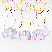 rainbow unicorn party ceiling swirls, view 3 - MRSLM