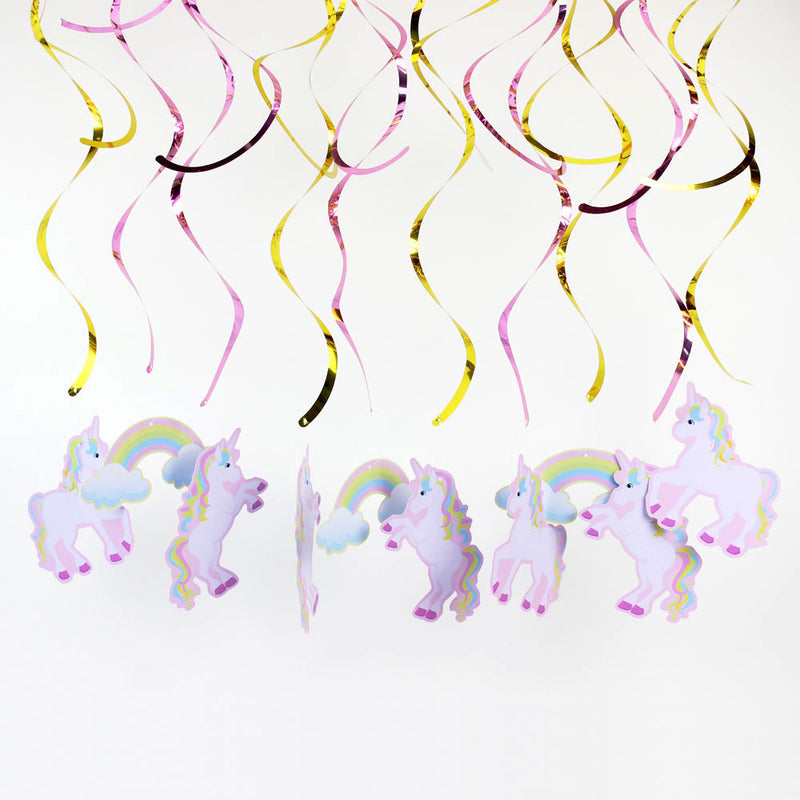 rainbow unicorn party ceiling swirls, view 3 - MRSLM