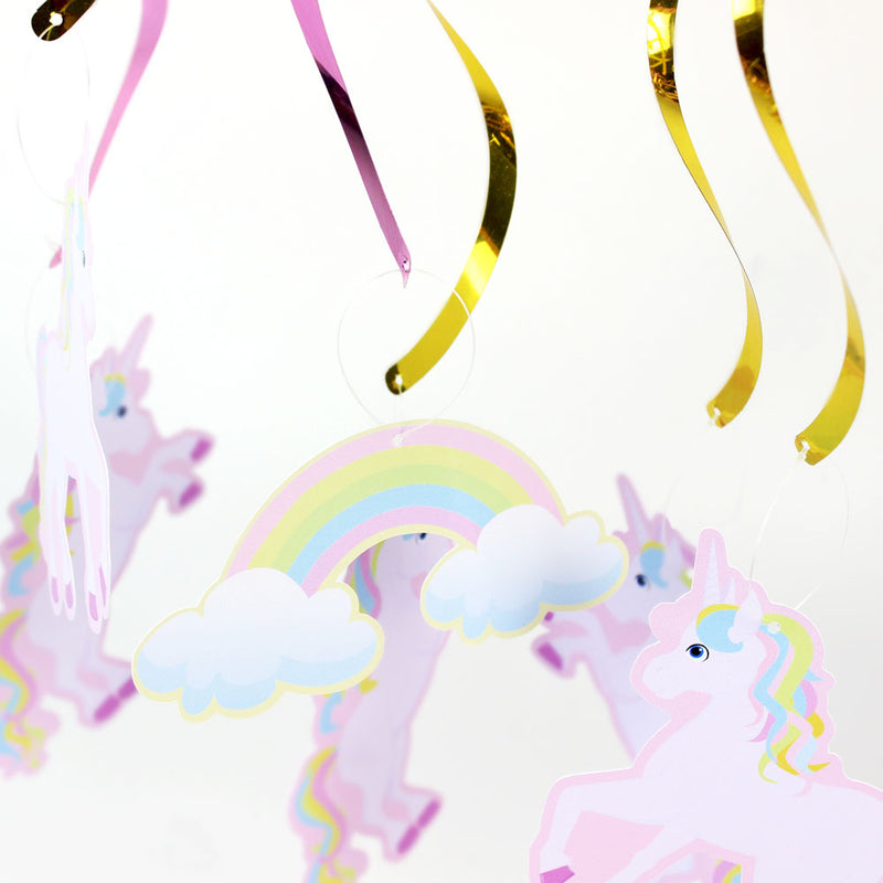 rainbow unicorn party ceiling swirls, view 7 - MRSLM