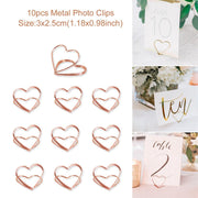 heart shaped metal photo clips, view 2 - MRSLM