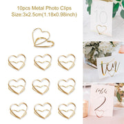heart shaped metal photo clips, view 3 - MRSLM