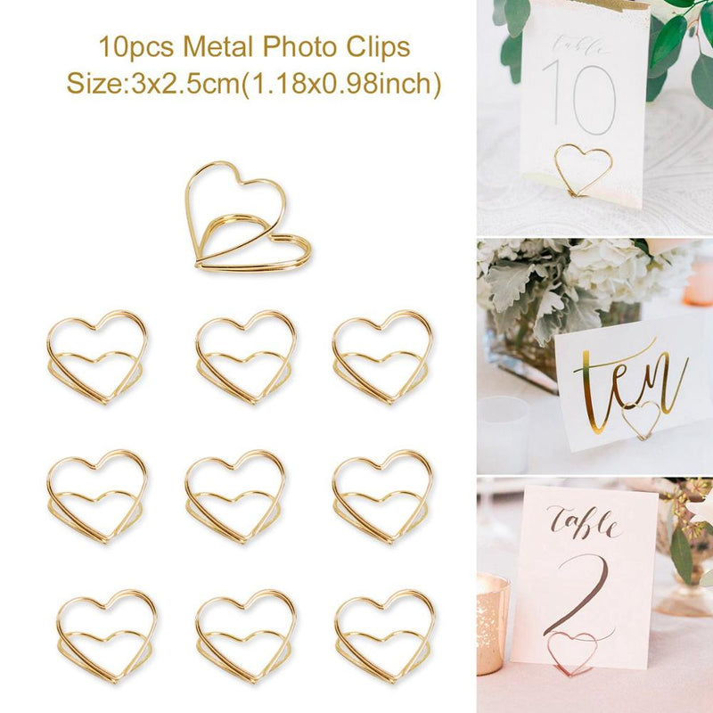 heart shaped metal photo clips, view 3 - MRSLM