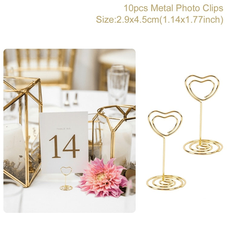 heart shaped metal photo clips, view 4 - MRSLM