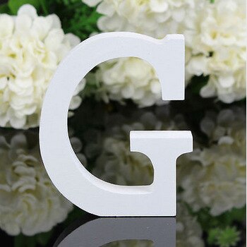 white wooden decorative letter, view 4 - MRSLM