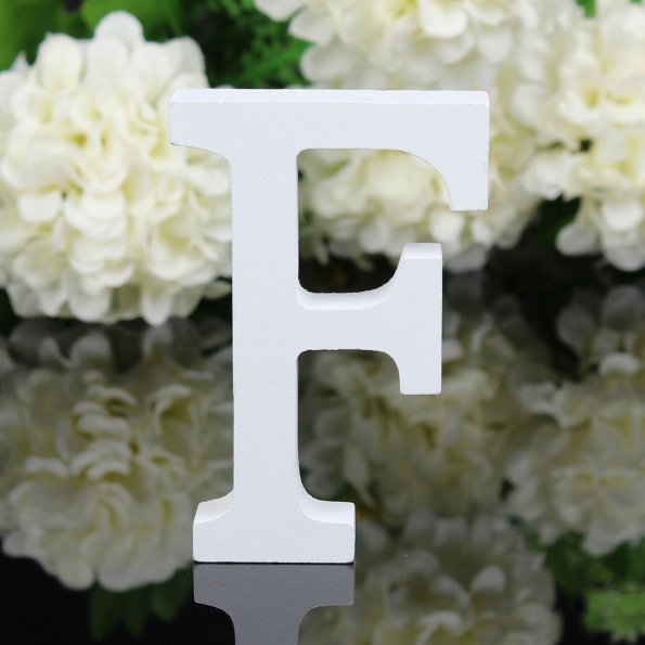 white wooden decorative letter, view 5 - MRSLM