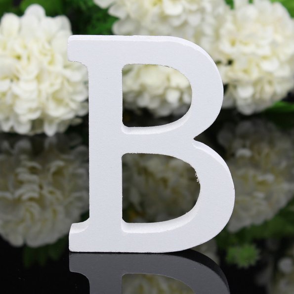 white wooden decorative letter, view 8 - MRSLM