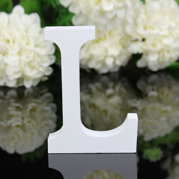 white wooden decorative letter, view 10 - MRSLM