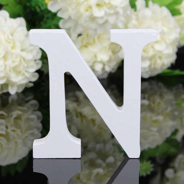 white wooden decorative letter, view 12 - MRSLM