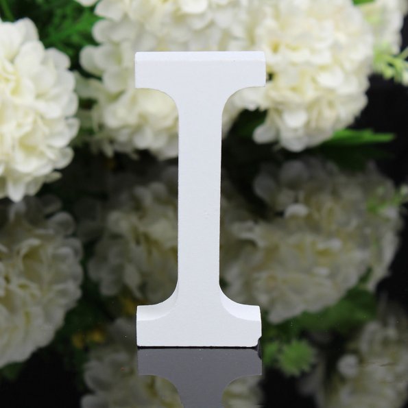 white wooden decorative letter, view 13 - MRSLM