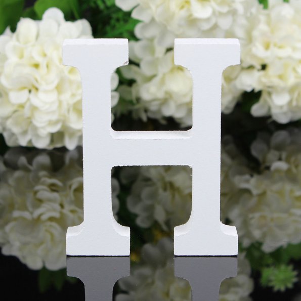 white wooden decorative letter, view 14 - MRSLM