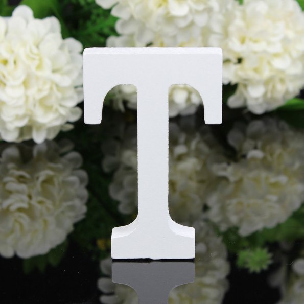 white wooden decorative letter, view 17 - MRSLM