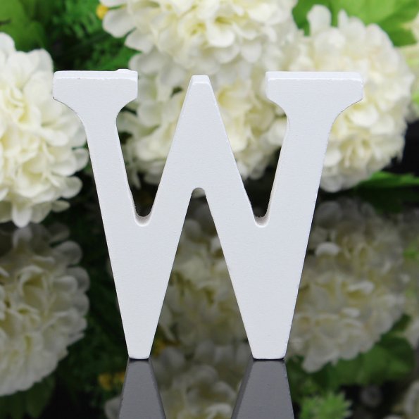 white wooden decorative letter, view 19 - MRSLM
