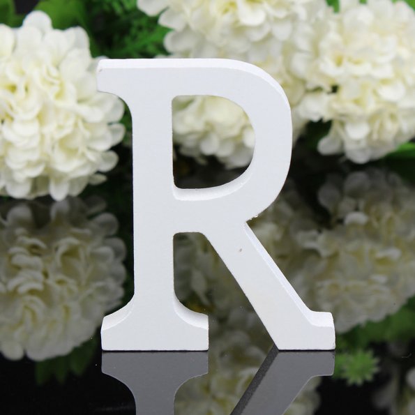 white wooden decorative letter, view 23 - MRSLM