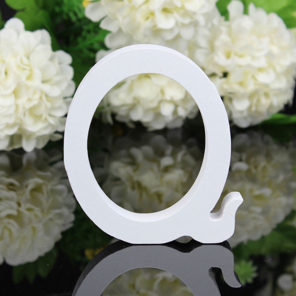 white wooden decorative letter, view 24 - MRSLM