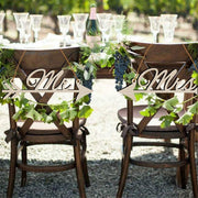 Mr and Mrs wooden chair signs - MRSLM