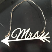 Mr and Mrs wooden chair signs, view 4 - MRSLM