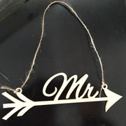 Mr and Mrs wooden chair signs, view 5 - MRSLM