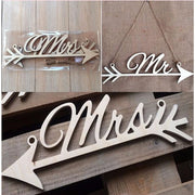 Mr and Mrs wooden chair signs, view 3 - MRSLM