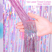 party fringe foil curtain, view 3 - MRSLM