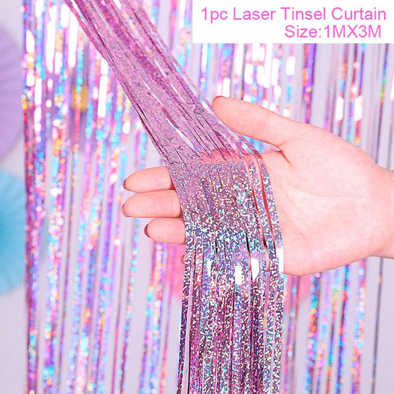party fringe foil curtain, view 3 - MRSLM