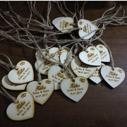 heart shaped wooden party favors, view 2 - MRSLM