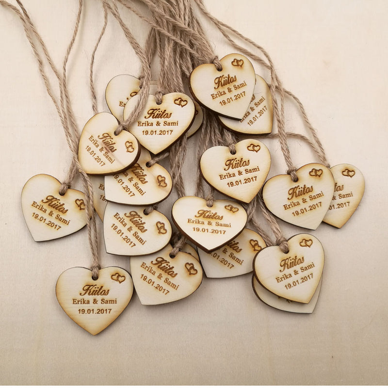 heart shaped wooden party favors - MRSLM