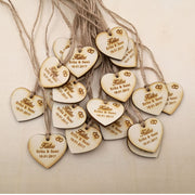 heart shaped wooden party favors, view 3 - MRSLM
