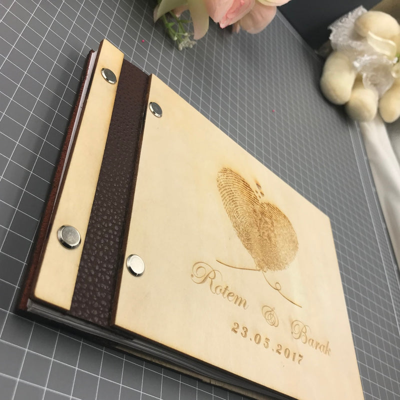 personalized wedding wooden book, view 4 - MRSLM