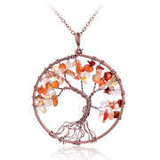agate tree of life pendant necklace, view 6 - MRSLM