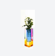 acrylic square column bubble vase, view 5 - MRSLM