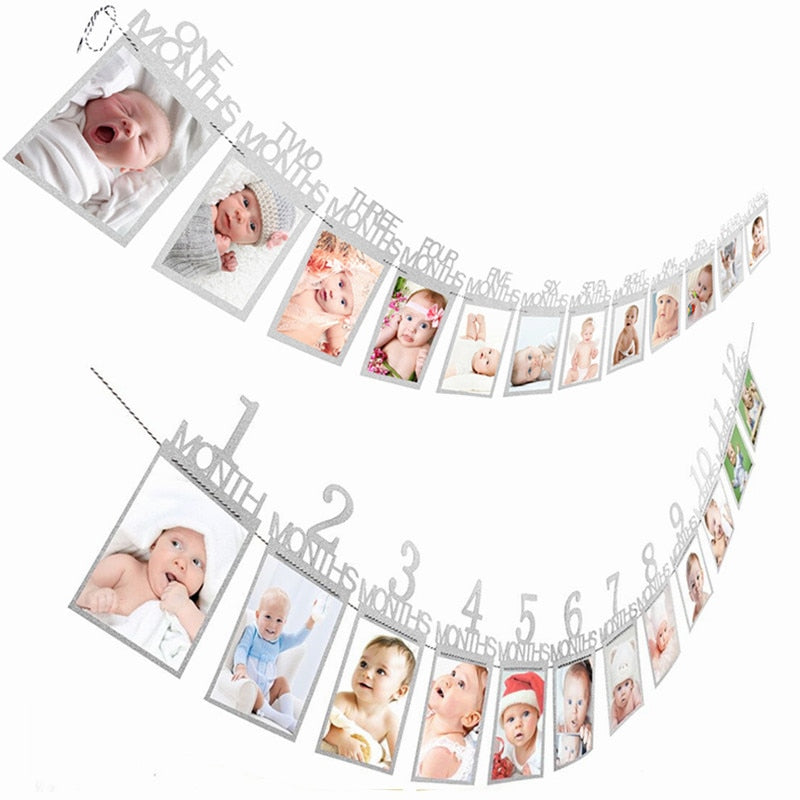baby first birthday photo banner - MRSLM