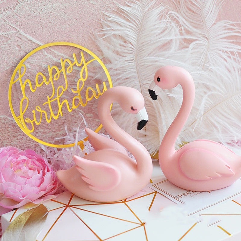 pink flamingo cake topper, view 5 - MRSLM