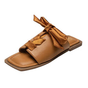 Women's silk bow flat slippers, view 4 - MRSLM