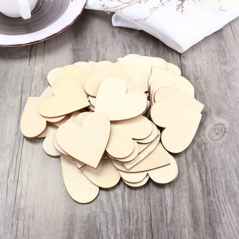 Heart shaped wooden decorations, view 3 - MRSLM
