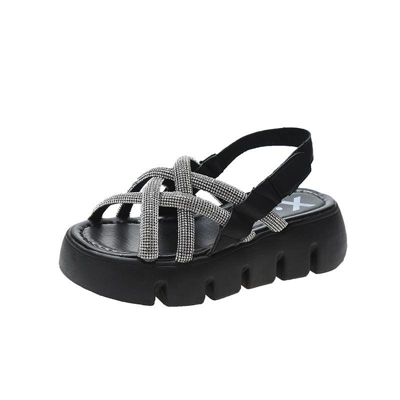 casual beach platform sandals, view 3 - MRSLM