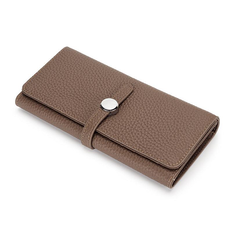 Women's long folding leather wallet, view 3 - MRSLM