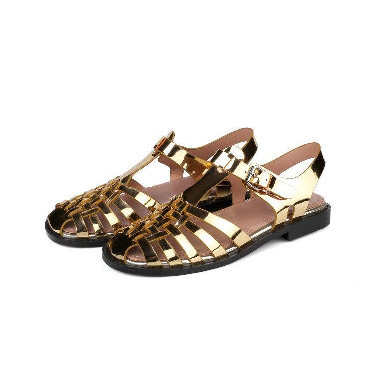 women's woven flat sandals, view 3 - MRSLM