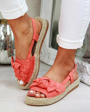 Women's bow peep toe sandals, view 5 - MRSLM