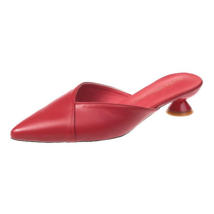 Ladies pointed wine glass heel slippers, view 5 - MRSLM