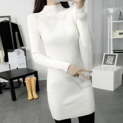 long high collar sweater dress, view 2 - MRSLM