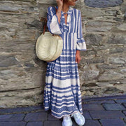 printed long-sleeved cotton dress, view 7 - MRSLM